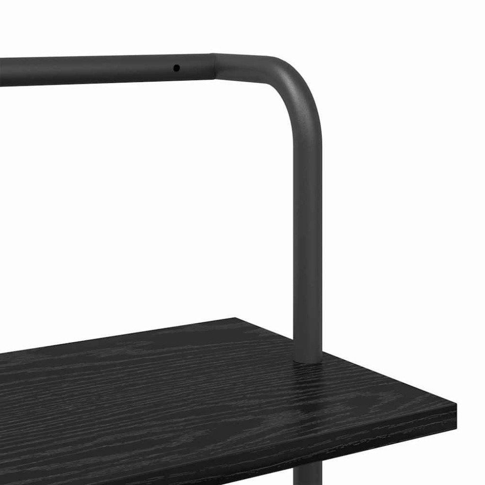 Produktbild för Hyllsystem Svart Ek 60 x 24 x 203 cm Konstruerat trä