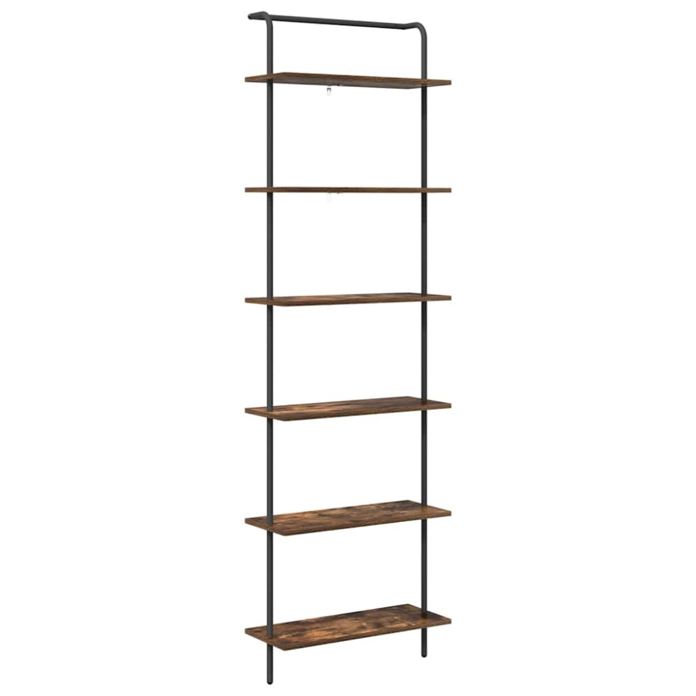 Produktbild för Hyllsystem Rökt ek 60 x 24 x 203 cm Konstruerat trä