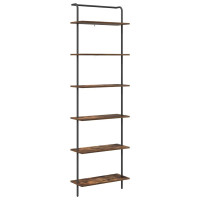 Produktbild för Hyllsystem Rökt ek 60 x 24 x 203 cm Konstruerat trä