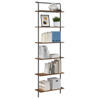 Produktbild för Hyllsystem Rökt ek 60 x 24 x 203 cm Konstruerat trä