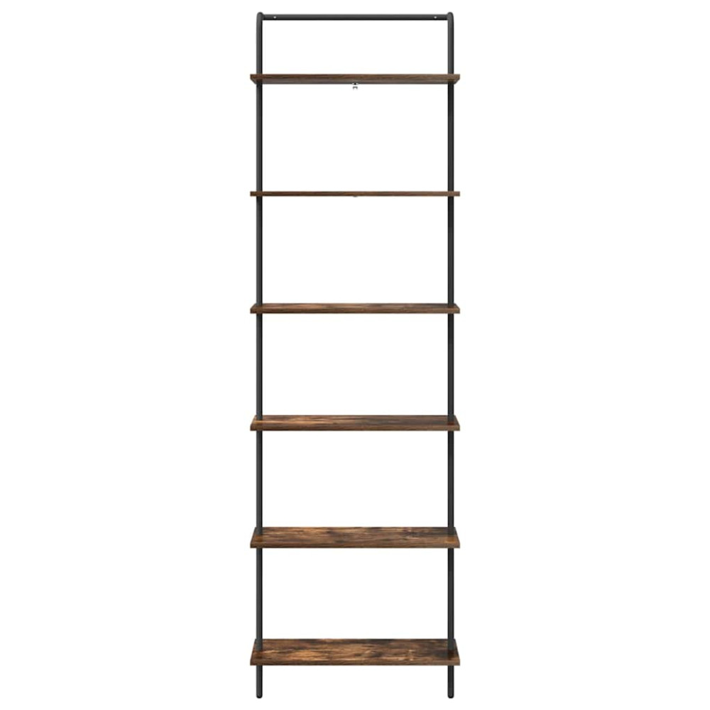 Produktbild för Hyllsystem Rökt ek 60 x 24 x 203 cm Konstruerat trä