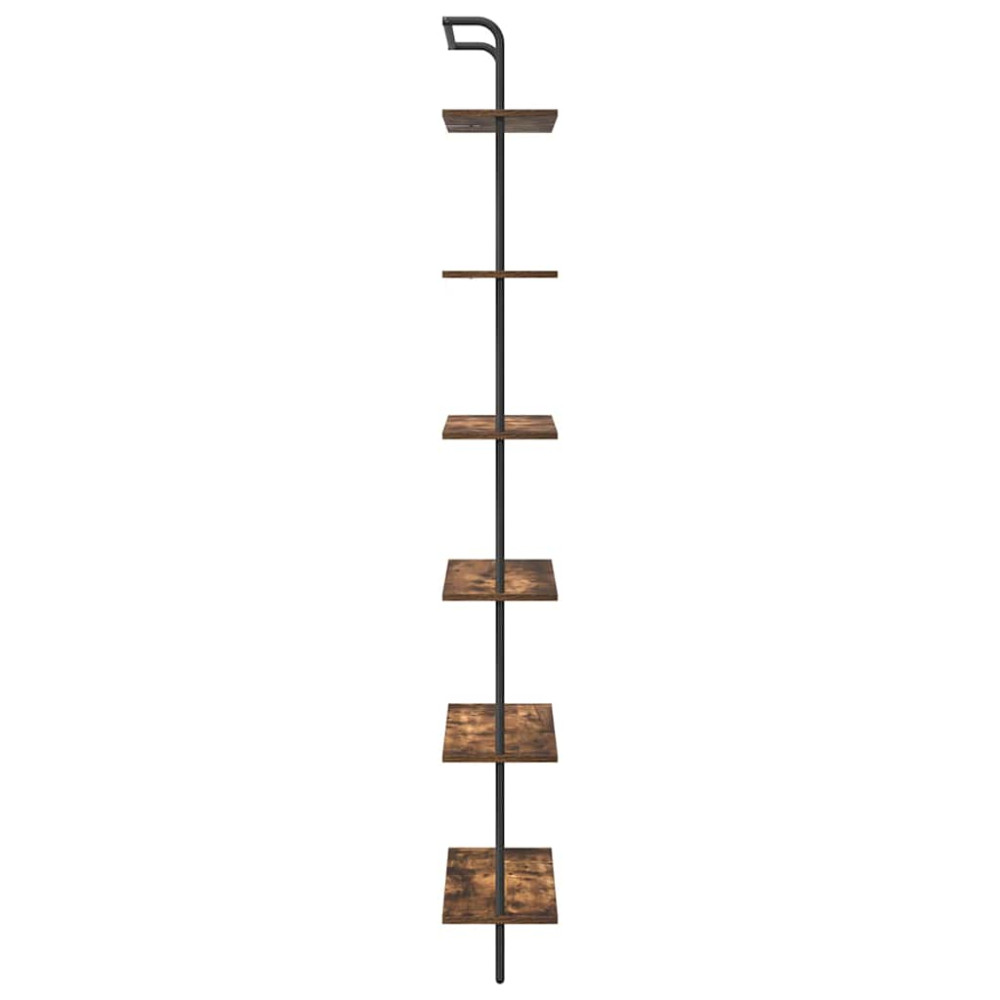 Produktbild för Hyllsystem Rökt ek 60 x 24 x 203 cm Konstruerat trä