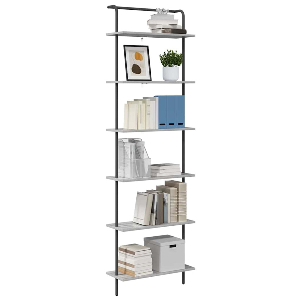 Produktbild för Hyllsystem Grå Sonoma 60 x 24 x 203 cm Konstruerat trä