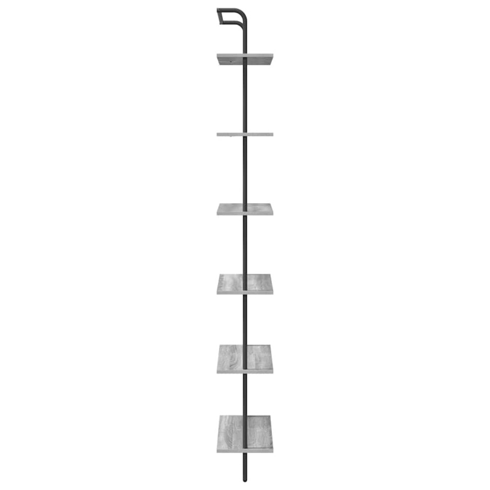 Produktbild för Hyllsystem Grå Sonoma 60 x 24 x 203 cm Konstruerat trä