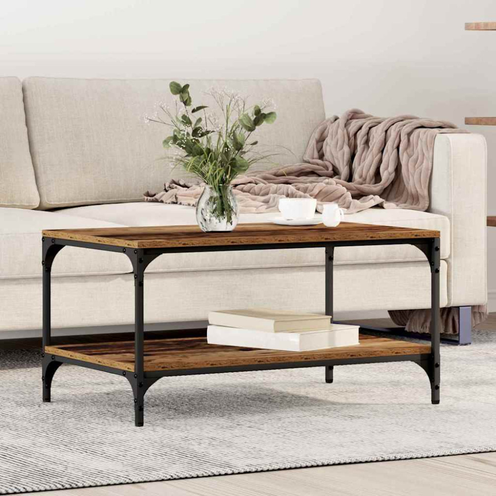 Produktbild för Kaffeebord Gammalt trä 80 x 50 x 40 cm Konstruerat trä