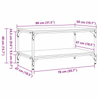 Produktbild för Kaffeebord Gammalt trä 80 x 50 x 40 cm Konstruerat trä