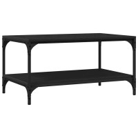 Produktbild för Kaffeebord Svart Ek 82 x 50 x 40 cm Konstruerat trä