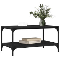 Produktbild för Kaffeebord Svart Ek 82 x 50 x 40 cm Konstruerat trä