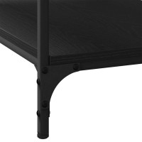 Produktbild för Kaffeebord Svart Ek 82 x 50 x 40 cm Konstruerat trä