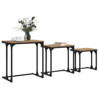 Produktbild för Nesting Kaffe Bord 3 pcs artisan ek Konstruerat trä