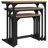 Produktbild för Nesting Kaffe Bord 3 pcs artisan ek Konstruerat trä