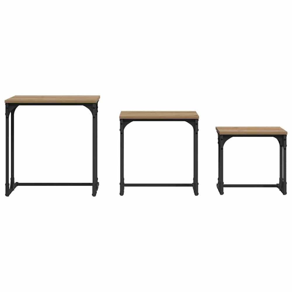 Produktbild för Nesting Kaffe Bord 3 pcs artisan ek Konstruerat trä