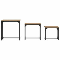 Produktbild för Nesting Kaffe Bord 3 pcs artisan ek Konstruerat trä