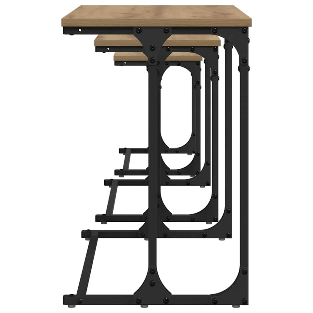 Produktbild för Nesting Kaffe Bord 3 pcs artisan ek Konstruerat trä