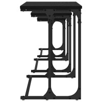 Produktbild för Nesting Kaffe Bord 3 pcs Svart ek Konstruerat trä