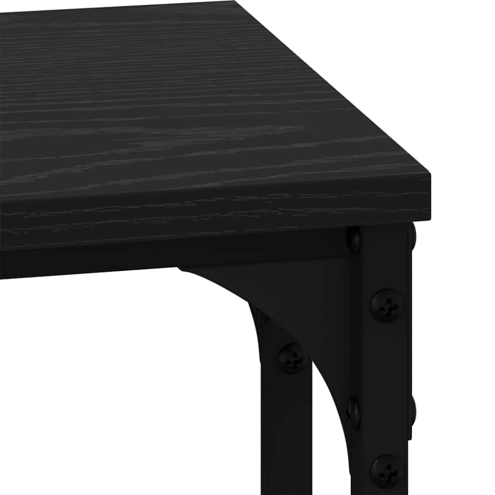 Produktbild för Nesting Kaffe Bord 3 pcs Svart ek Konstruerat trä