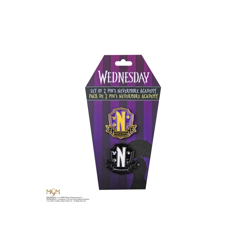 Produktbild för Wednesday Set Of 2 Pin Badge-Nevermore Academy