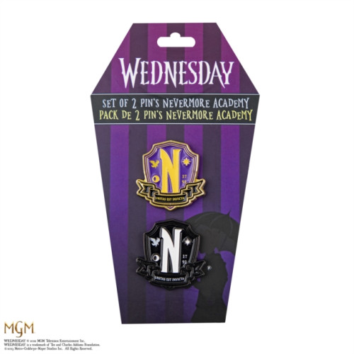 Wizard Alliance Wednesday Set Of 2 Pin Badge-Nevermore Academy