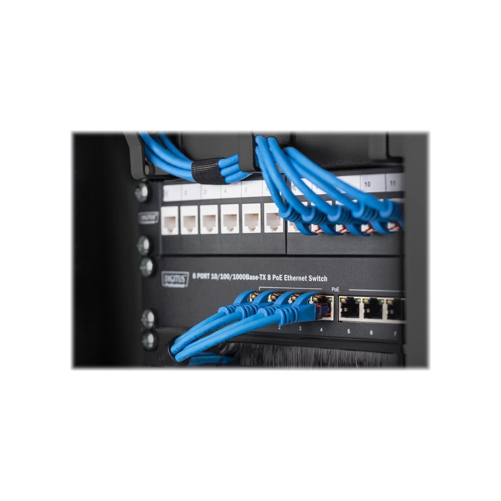 Produktbild för DIGITUS DN-10-ORG-1-2U-B - cable management panel with brush - 0.5U - 10"