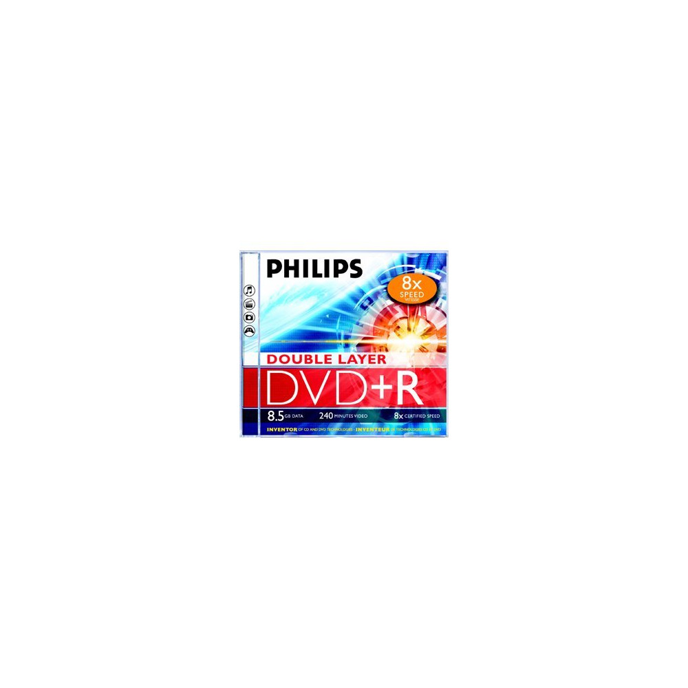 Produktbild för Philips DR8S8J05C - DVD+R DL x 5 - 8.5 GB - lagringsmedier