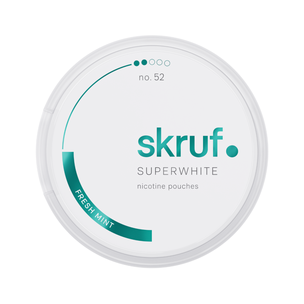 Produktbild för Skruf Superwhite no. 52 Fresh Mint Medium Strength 10-pack