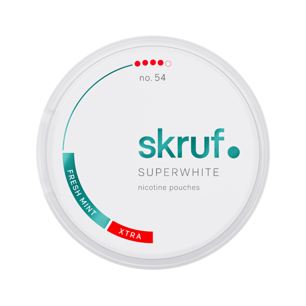 Produktbild för Skruf Superwhite no. 54 Fresh Mint Xtra Strong 10-pack