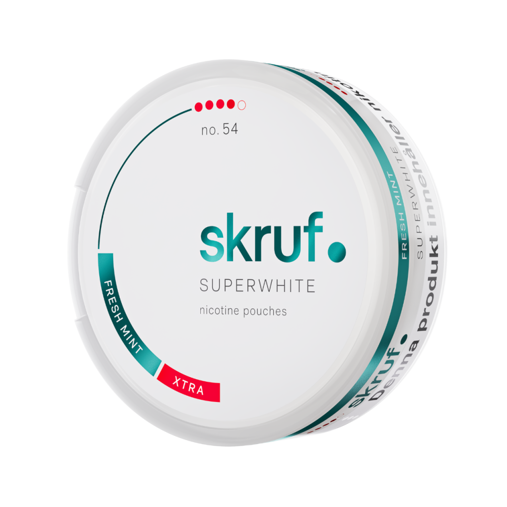 Produktbild för Skruf Superwhite no. 54 Fresh Mint Xtra Strong 10-pack
