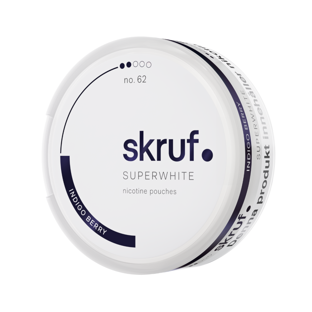 Produktbild för Skruf Superwhite no. 62 Indigo Berry Medium Strength 10-pack
