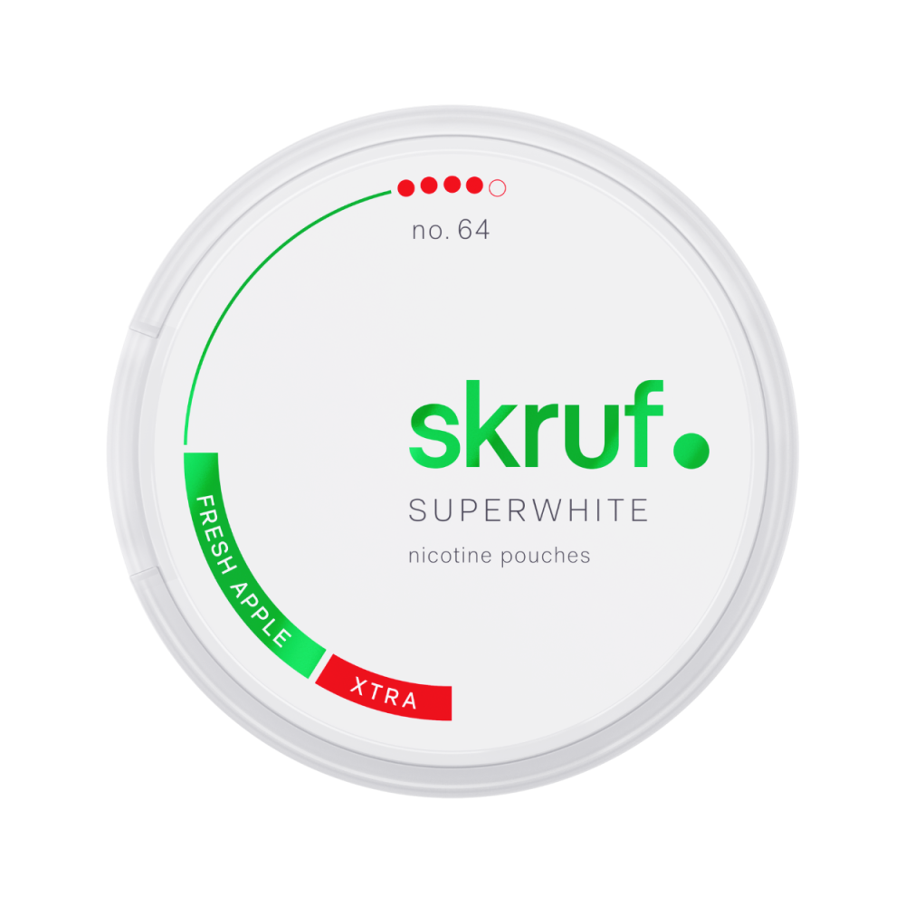 Produktbild för skruf SUPERWHITE no.64 Fresh Apple Extra Strong 5-pack