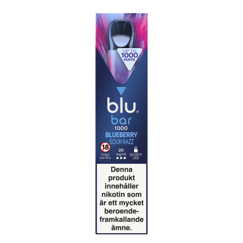 BLUE BAR blu bar BlueberrySourRazz 20mg 10-pack