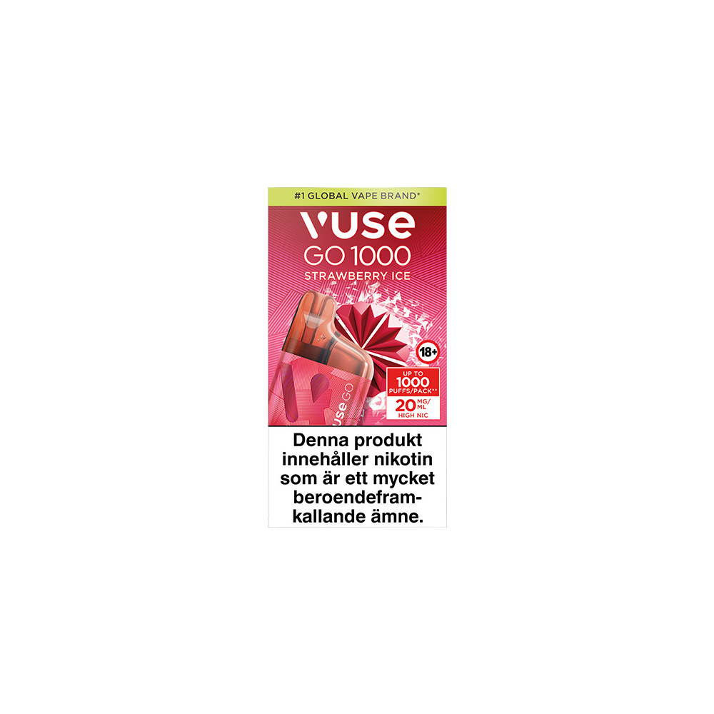 Produktbild för VUSE GO BOX 1000 Strawberry Ice 20mg 10-pack