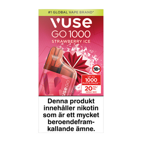 VUSE GO VUSE GO BOX 1000 Strawberry Ice 20mg 10-pack