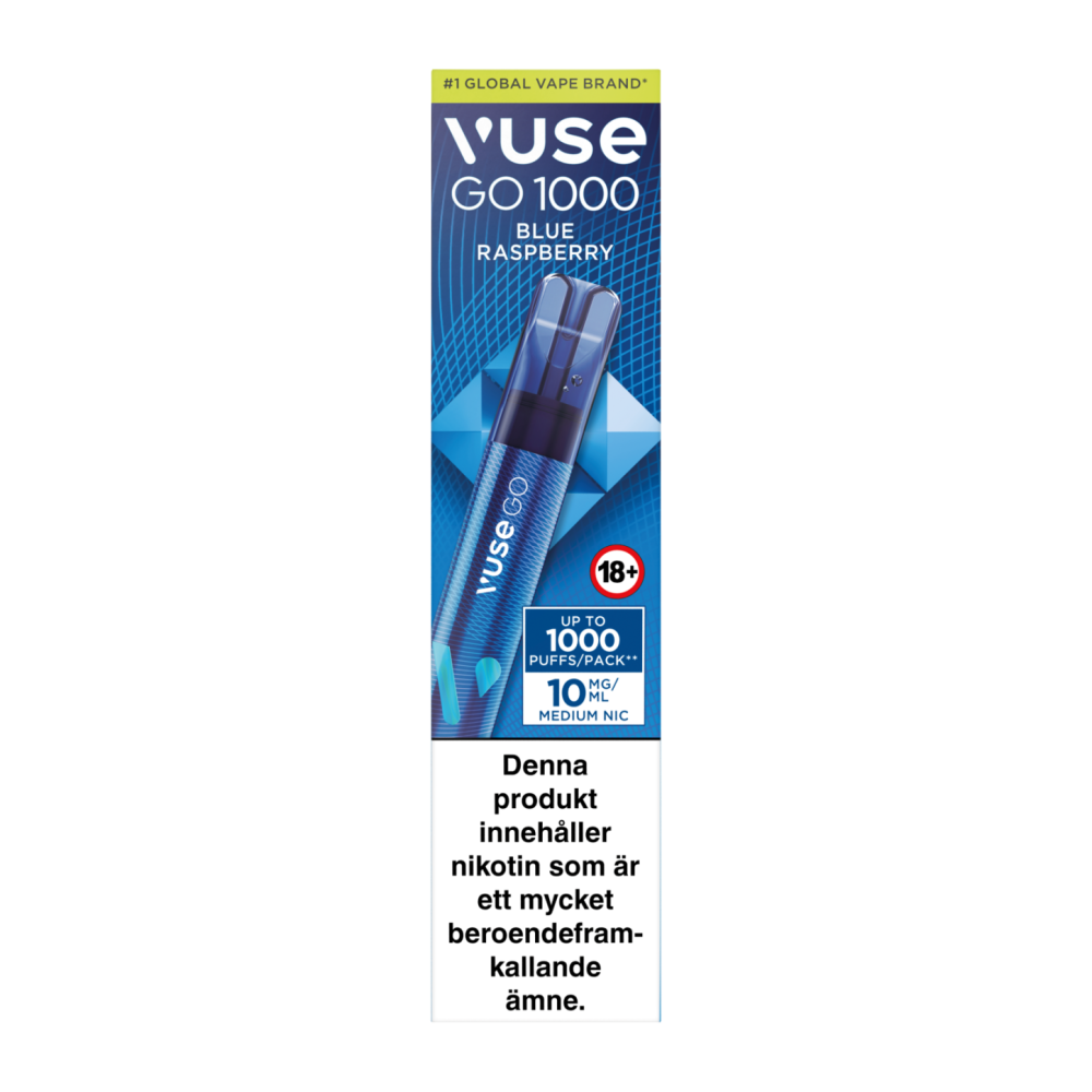 Produktbild för VUSE GO PEN 1000 Blue Raspberry 10mg 10-pack