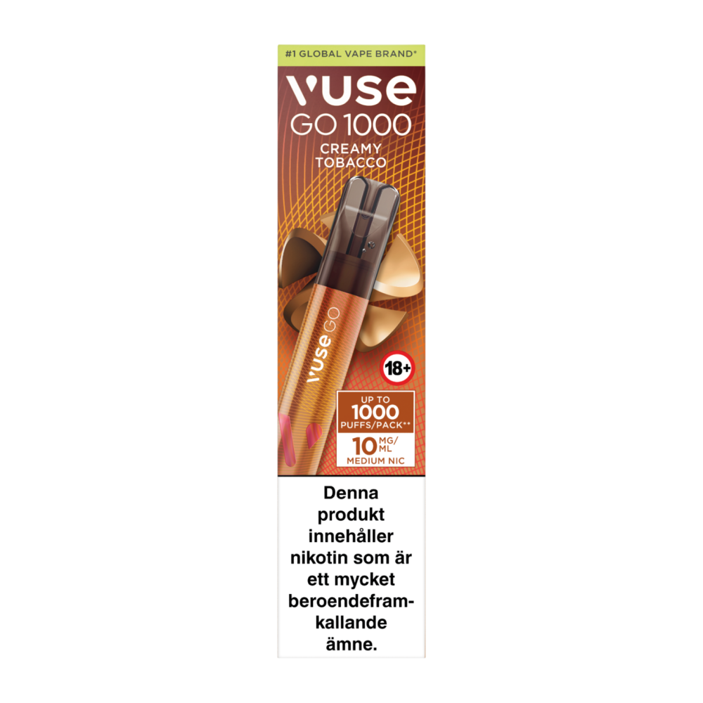 Produktbild för VUSE GO PEN 1000 Creamy Tobacco 10mg 10-pack