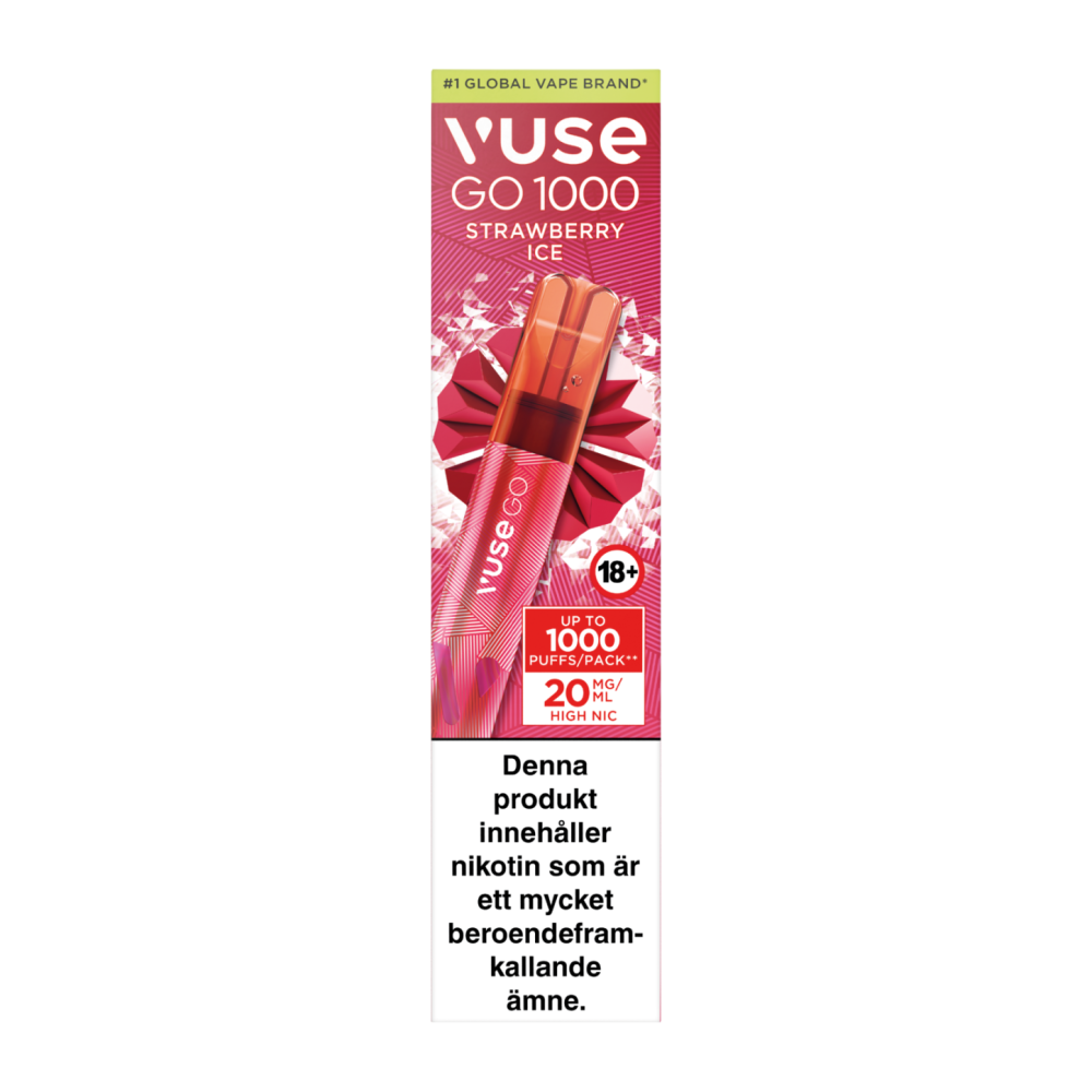 Produktbild för VUSE GO PEN 1000 Strawberry Ice 20mg 10-pack