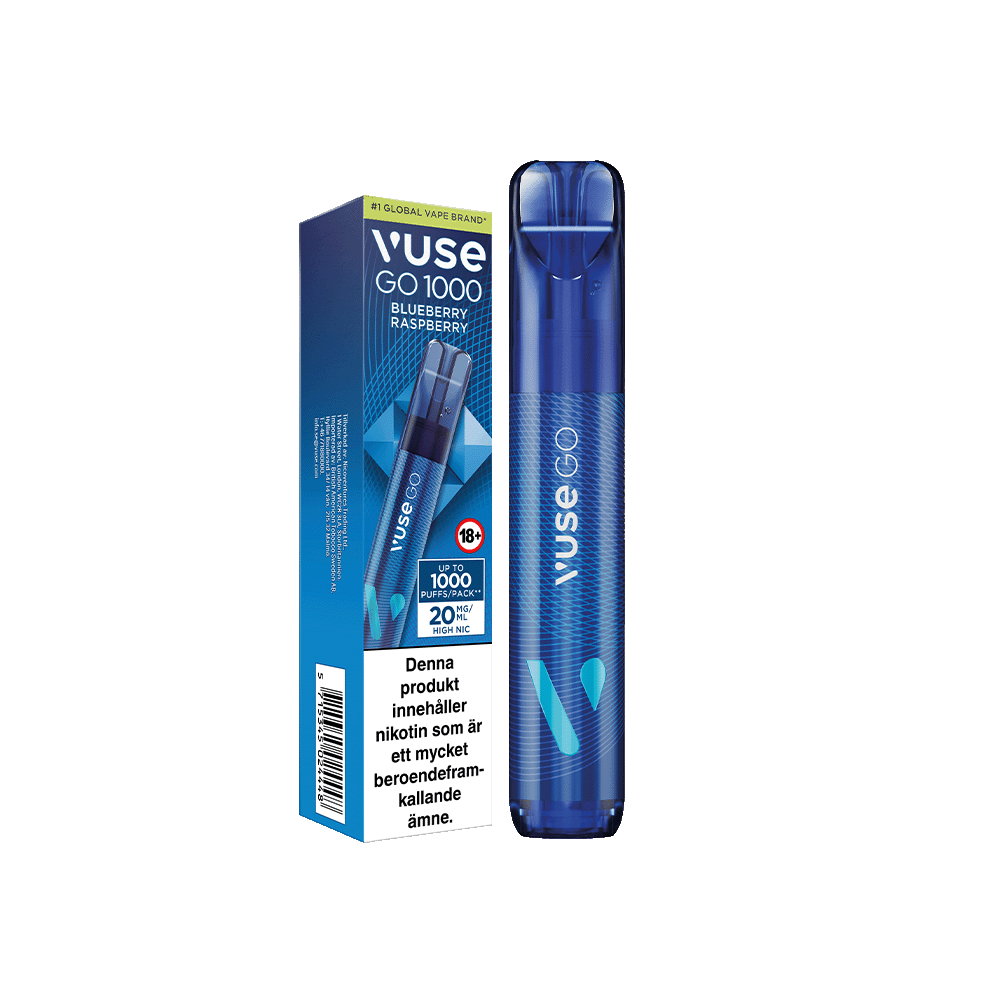 Produktbild för VUSE GO PEN 1000 Blueberry Raspberry 20mg 10-pack