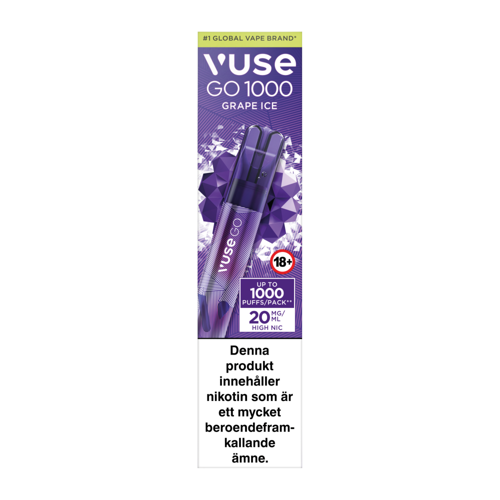 Produktbild för VUSE GO PEN 1000 Grape Ice 20mg 10-pack