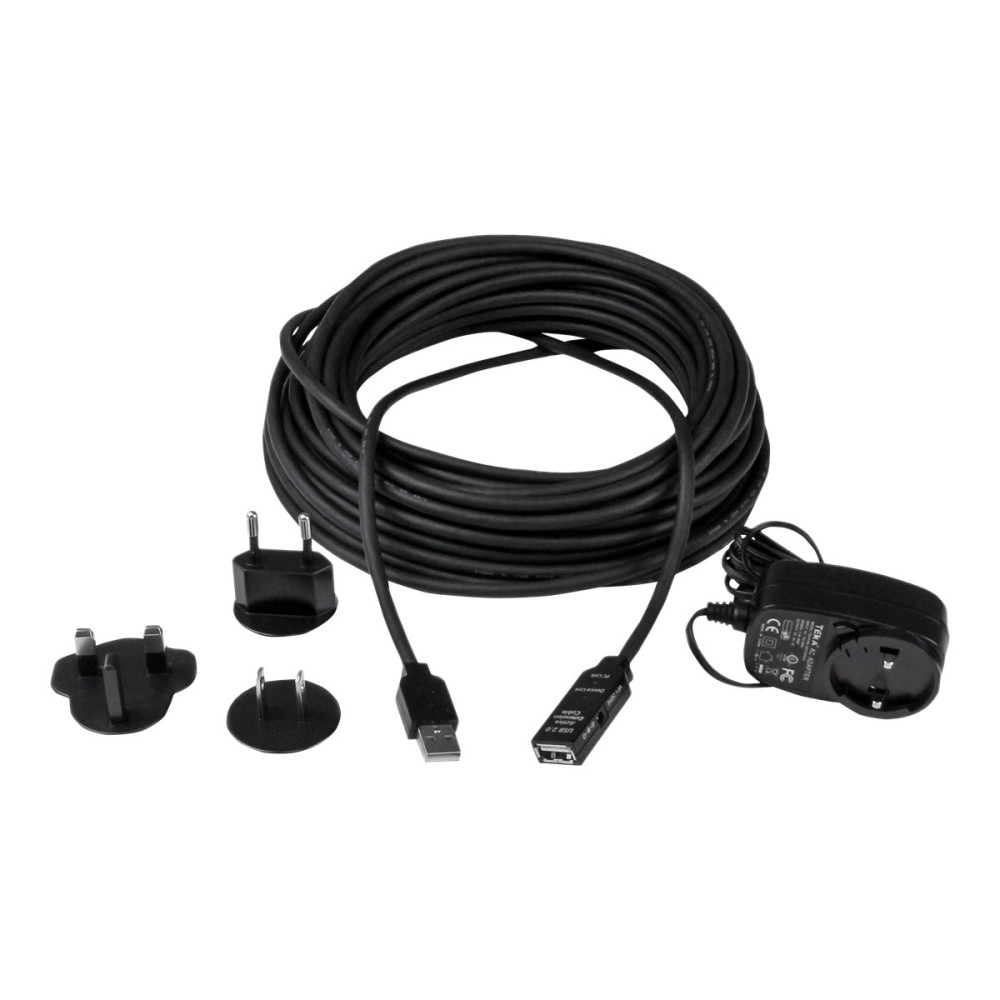 Produktbild för StarTech.com 10 m aktiv USB 2.0-förlängningskabel - M/F - USB-förlängningskabel - USB till USB - 10 m