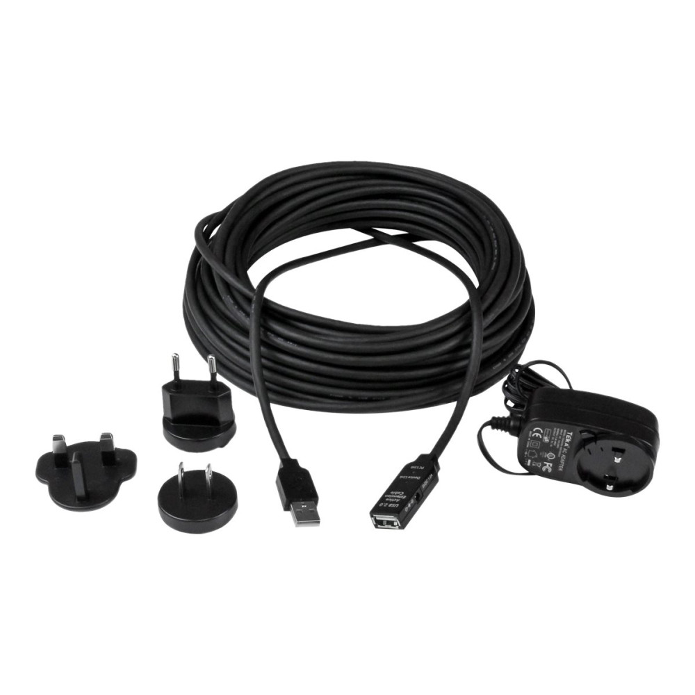 Produktbild för StarTech.com 10 m aktiv USB 2.0-förlängningskabel - M/F - USB-förlängningskabel - USB till USB - 10 m