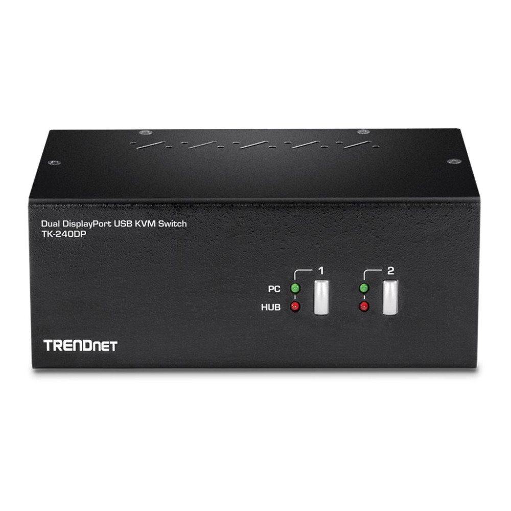 Produktbild för TRENDnet TK-240DP - omkopplare för tangentbord/video/mus/ljud/USB - 2 portar - TAA-kompatibel