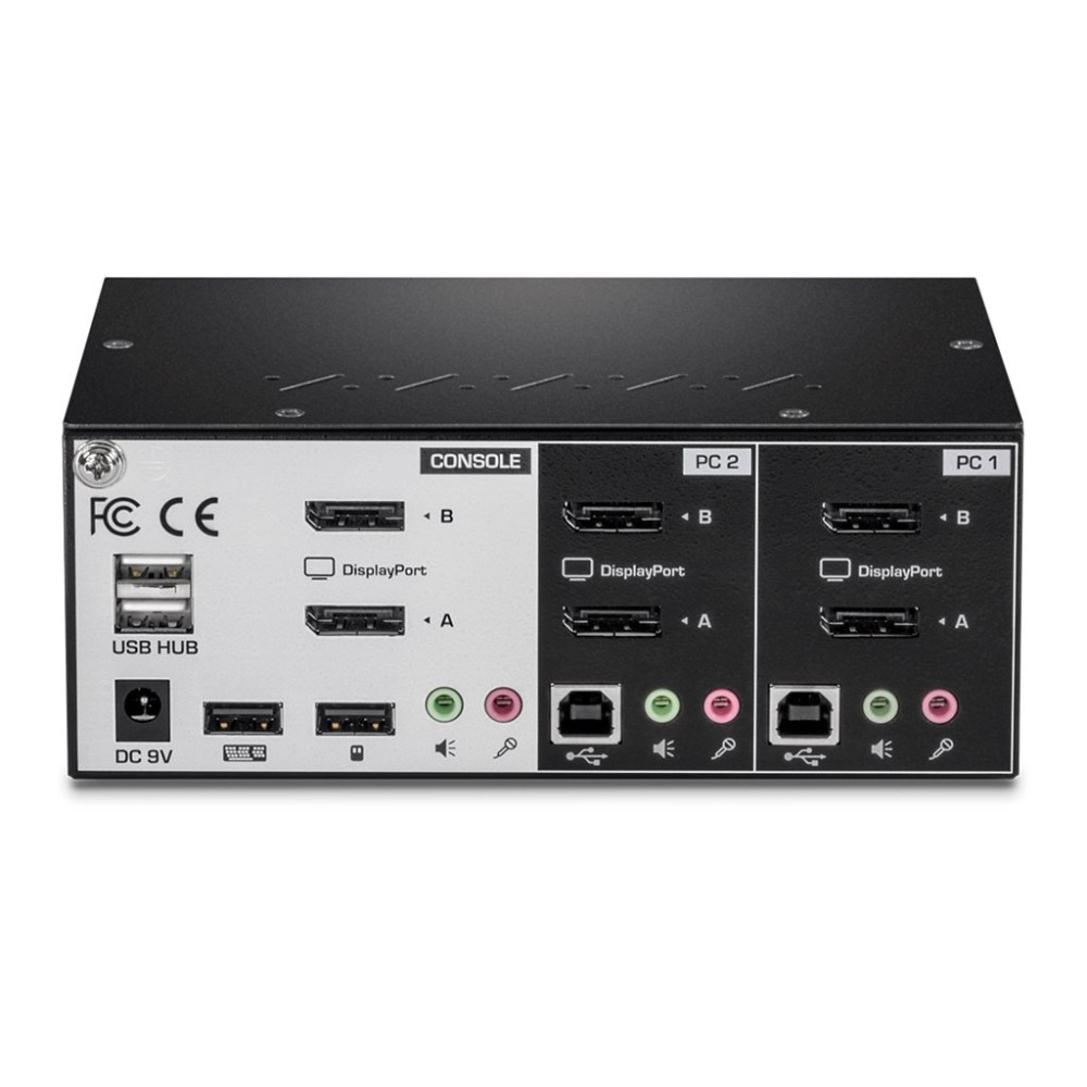 Produktbild för TRENDnet TK-240DP - omkopplare för tangentbord/video/mus/ljud/USB - 2 portar - TAA-kompatibel