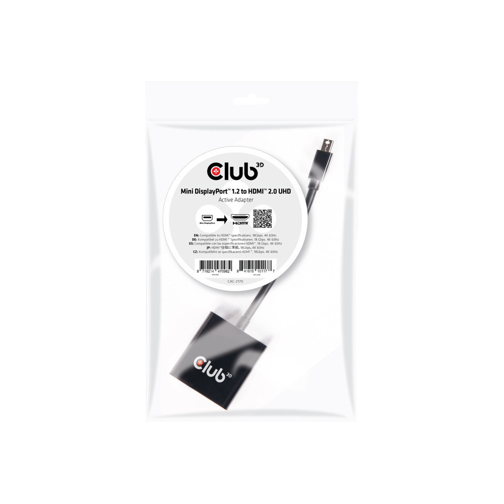 Produktbild för Club 3D videokort - DisplayPort / HDMI - 20.3 cm