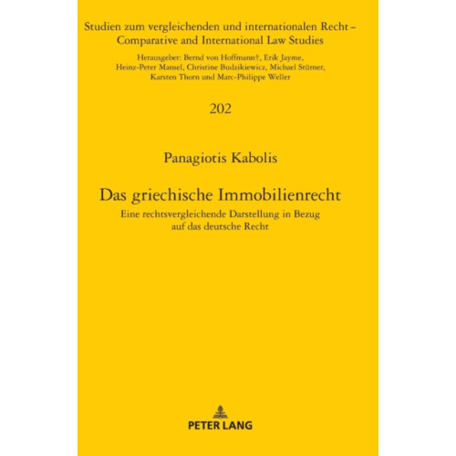 Peter lang ag Das griechische Immobilienrecht (inbunden, ger)