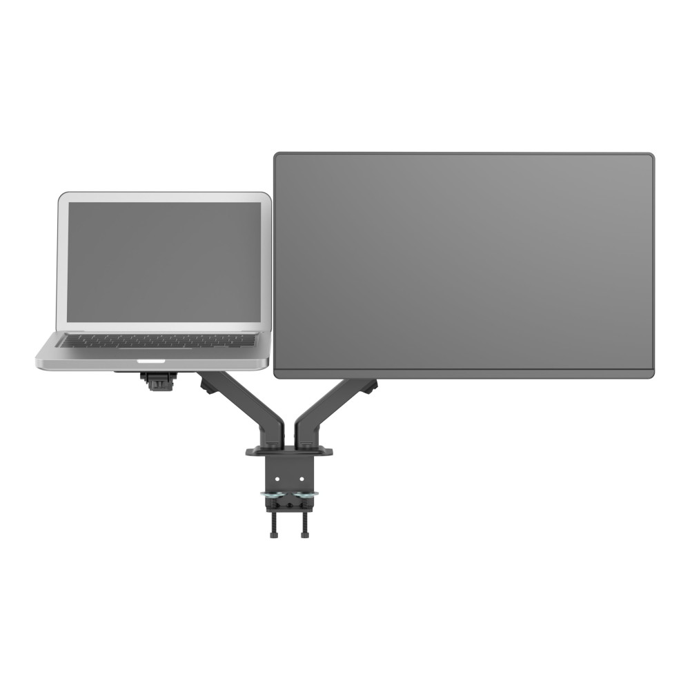 Produktbild för Vision VFM-DAD/4 monteringssats - justerbar arm - för 2 LCD-skärmar eller LCD-skärm och bärbar dator / surfplatta - mattsvart