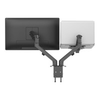 Produktbild för Vision VFM-DAD/4 monteringssats - justerbar arm - för 2 LCD-skärmar eller LCD-skärm och bärbar dator / surfplatta - mattsvart