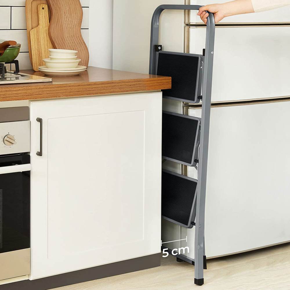 Produktbild för Steel Ladder Grey, Black 110x45x5cm
