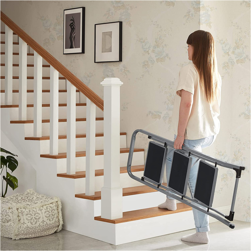 Produktbild för Steel Ladder Grey, Black 110x45x5cm