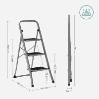 Produktbild för Steel Ladder Grey, Black 110x45x5cm