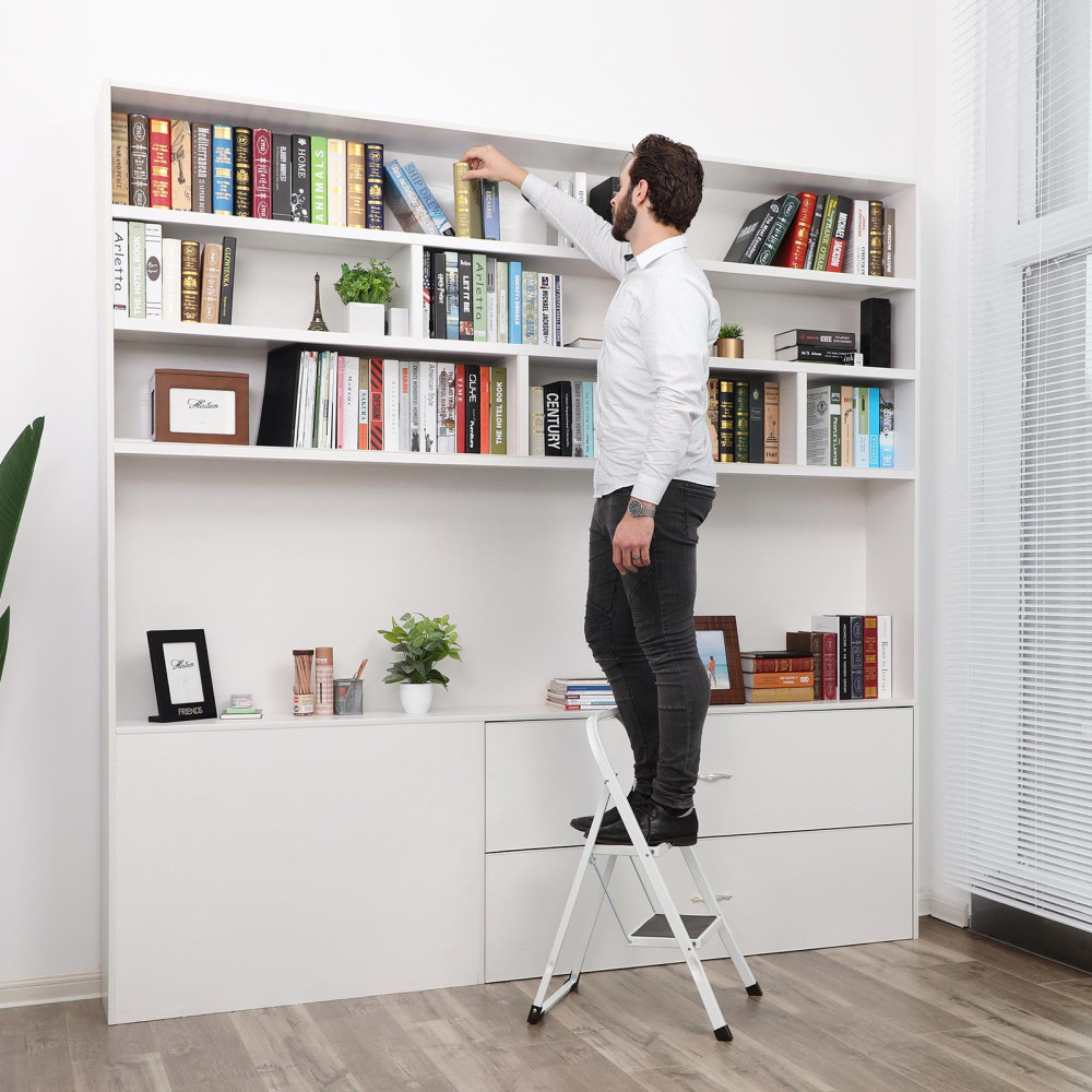 Produktbild för Steel Ladder White, Black 87x45x5cm