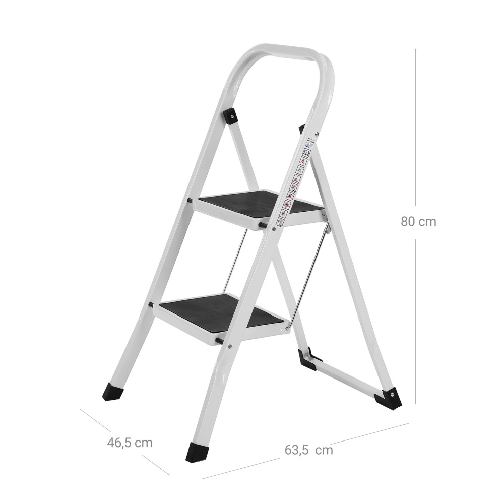 Produktbild för Steel Ladder White, Black 87x45x5cm